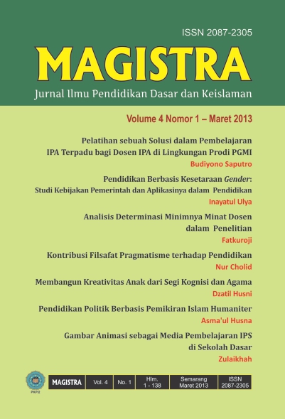 MAGISTRA: Media Pengembangan Ilmu Pendidikan Dasar dan Keislaman